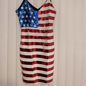 American flag sequin dress